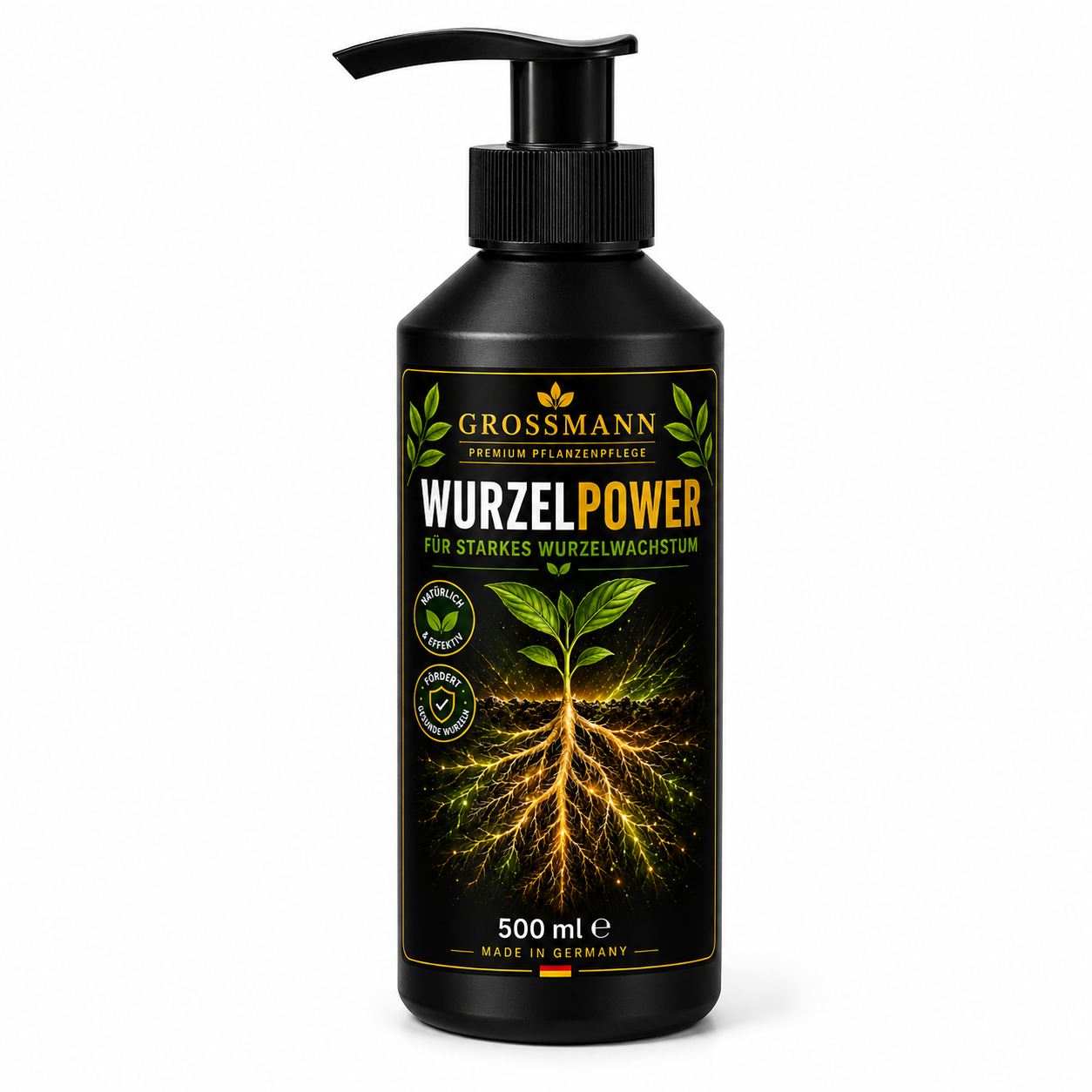 Wurzelpower Flüssigdünger 500 ml – Organischer NK-Dünger 3,5 + 9,5 | GROSSMANN Pflanzenpflege