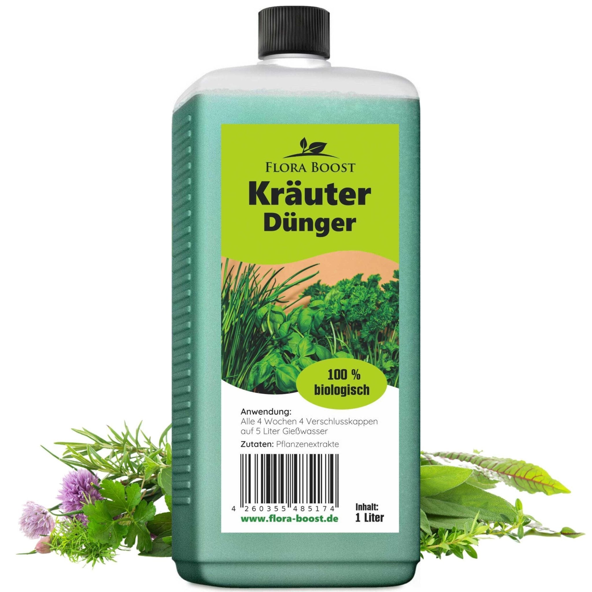Kräuter Flüssigdünger von Flora Boost für gesundes Wachstum