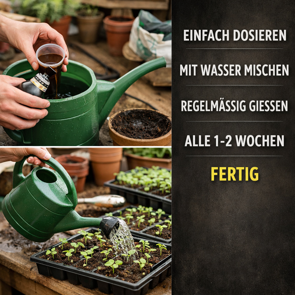 Jungpflanzen Dünger – Flüssigdünger für Anzucht & kräftige Wurzeln | Flora Boost
