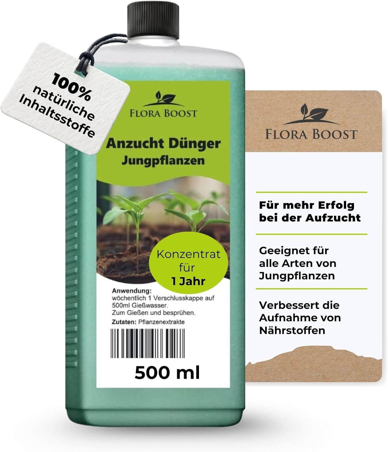Jungpflanzen Dünger – Flüssigdünger für Anzucht & kräftige Wurzeln | Flora Boost