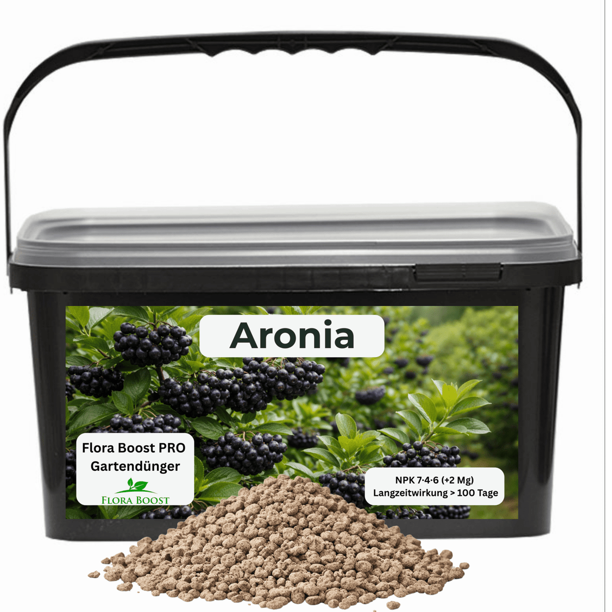 Aronia Dünger mit Langzeitwirkung | Flora Boost PRO NPK 7 - 4 - 6 Gartendünger - Flora Boost