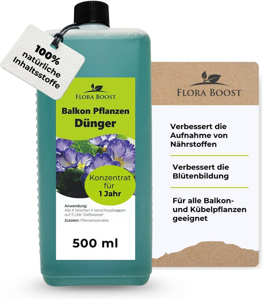 Flora Boost Balkonpflanzen Flüssigdünger 500 ml für Balkon- und Kübelpflanzen