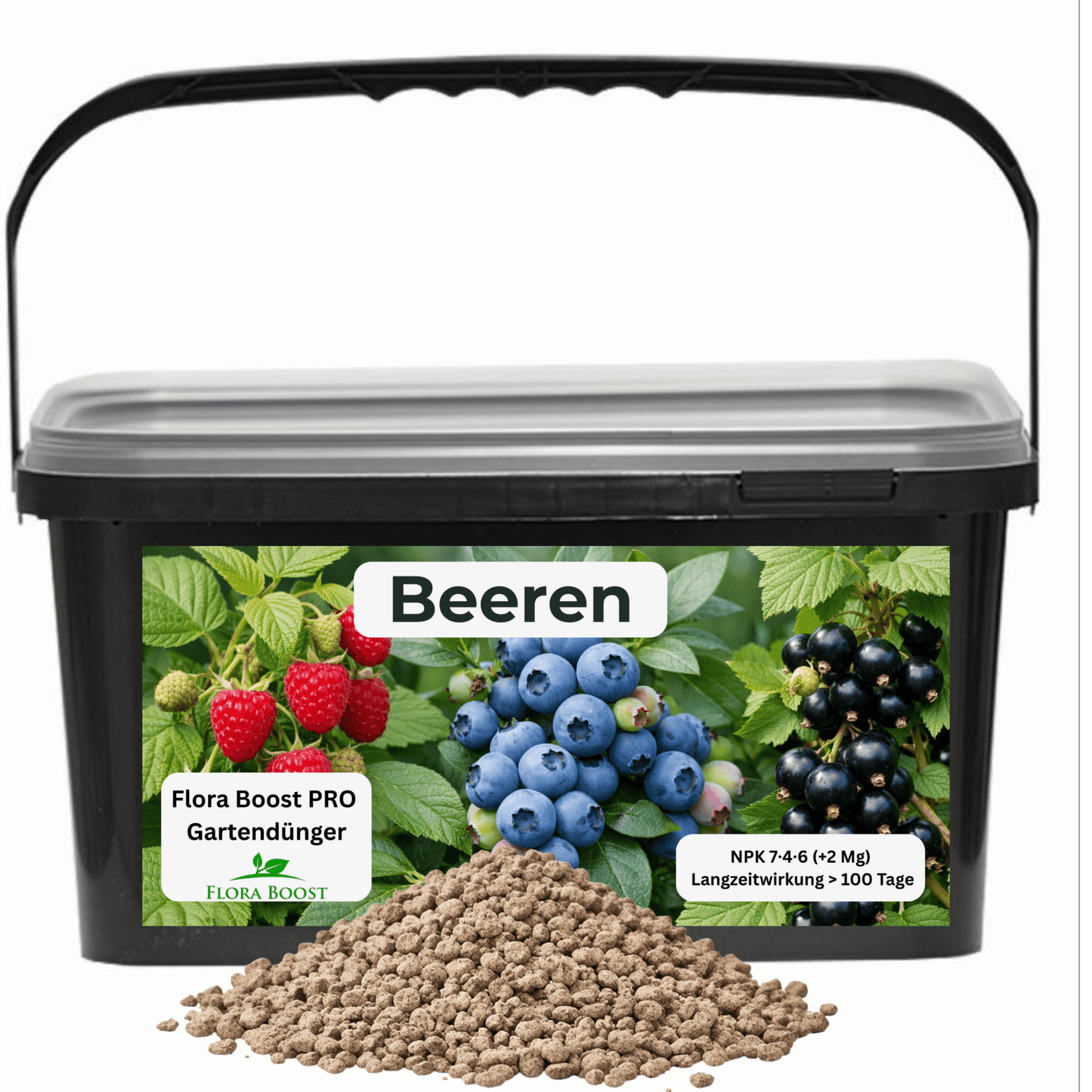 Beeren Dünger mit Langzeitwirkung | Flora Boost PRO NPK 7 - 4 - 6 Gartendünger - Flora Boost