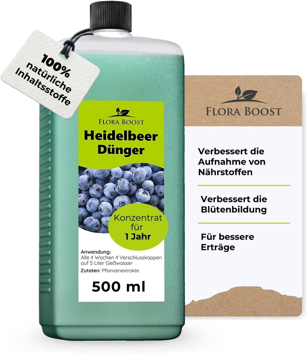 Heidelbeer Blaubeer Flüssigdünger von Flora Boost