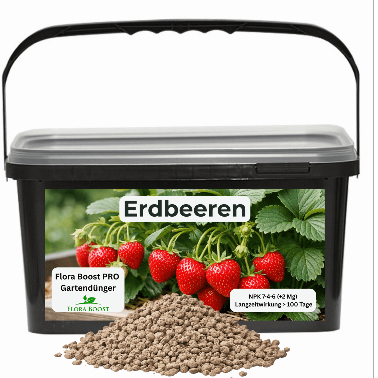 Erdbeer Dünger mit Langzeitwirkung | Flora Boost PRO NPK 7 - 4 - 6 Gartendünger - Flora Boost