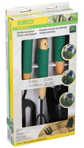 Garten-Werkzeugset 3tlg. Handrechen Grabegabel Handpflanzschaufel - Flora Boost