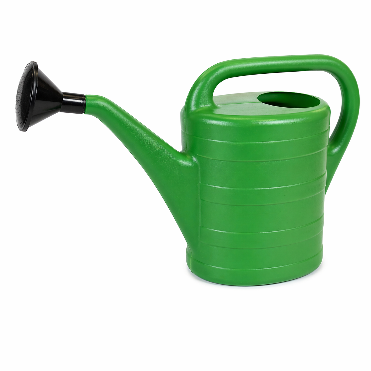 Grüne Gießkanne 5 Liter aus Kunststoff mit Brauseaufsatz für Garten und Pflanzenbewässerung