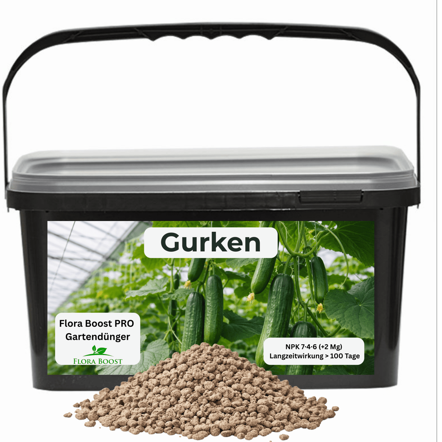Gurken Dünger mit Langzeitwirkung | Flora Boost PRO NPK 7 - 4 - 6 Gartendünger - Flora Boost