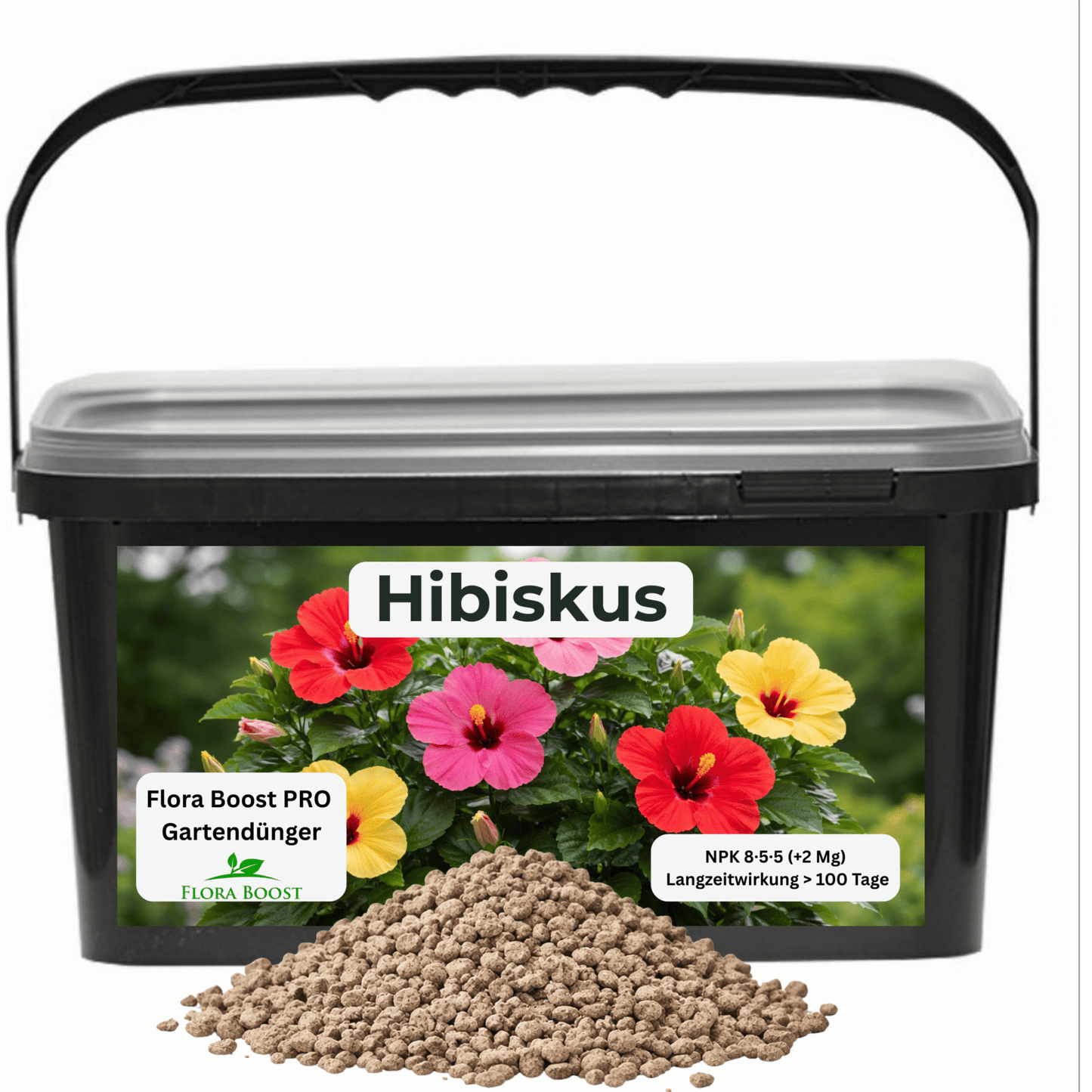 Hibiskus Dünger mit Langzeitwirkung | Flora Boost PRO NPK 8 - 5 - 5 Gartendünger - Flora Boost