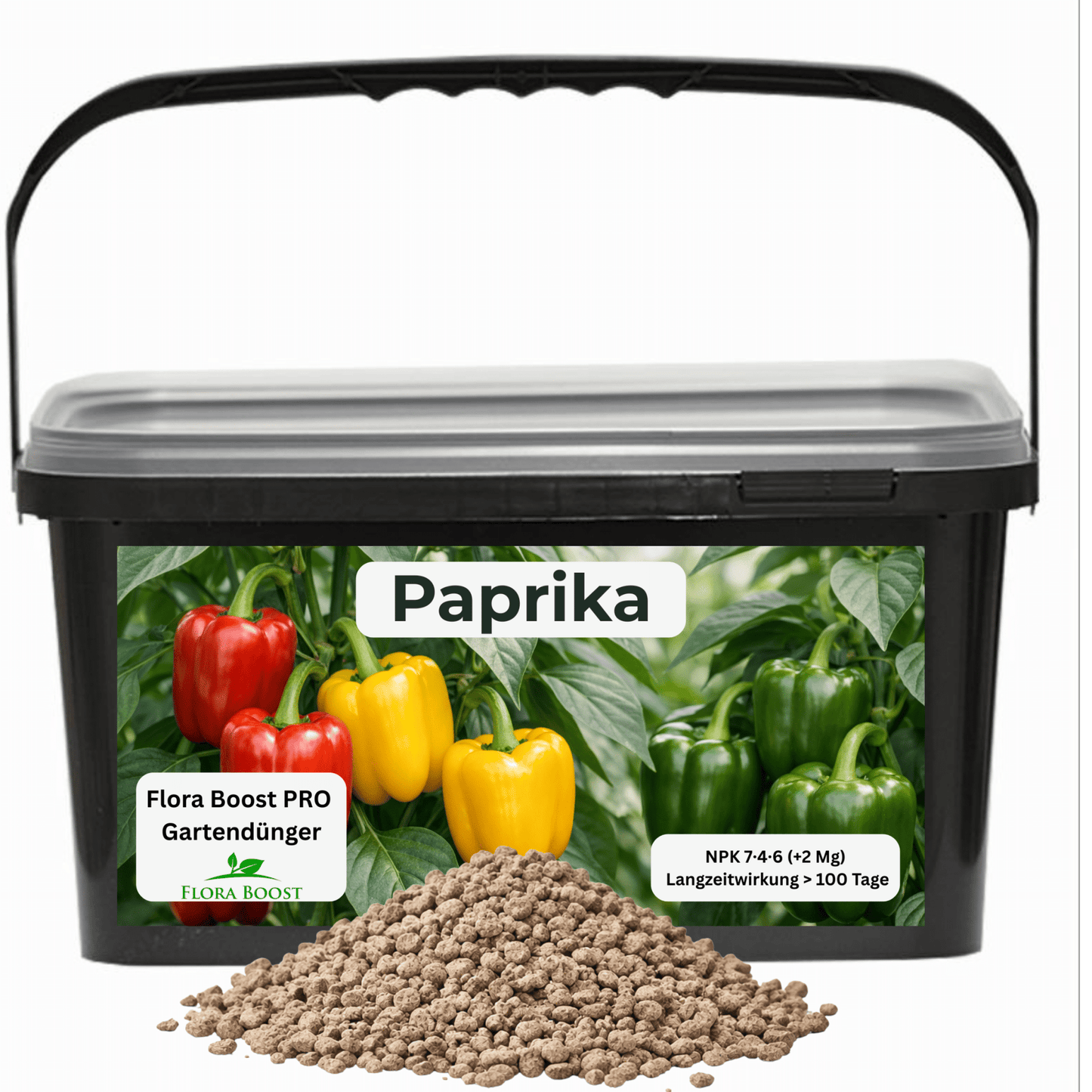 Paprika Dünger Flora Boost PRO | Gartendünger NPK 7 - 4 - 6 (+2 Mg) Gartendünger - Flora Boost