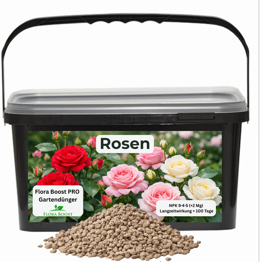Rosen Dünger mit Langzeitwirkung | Flora Boost PRO NPK 9-4-5
