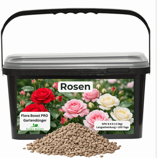 Rosen Dünger mit Langzeitwirkung | Flora Boost PRO NPK 9 - 4 - 5 Gartendünger - Flora Boost