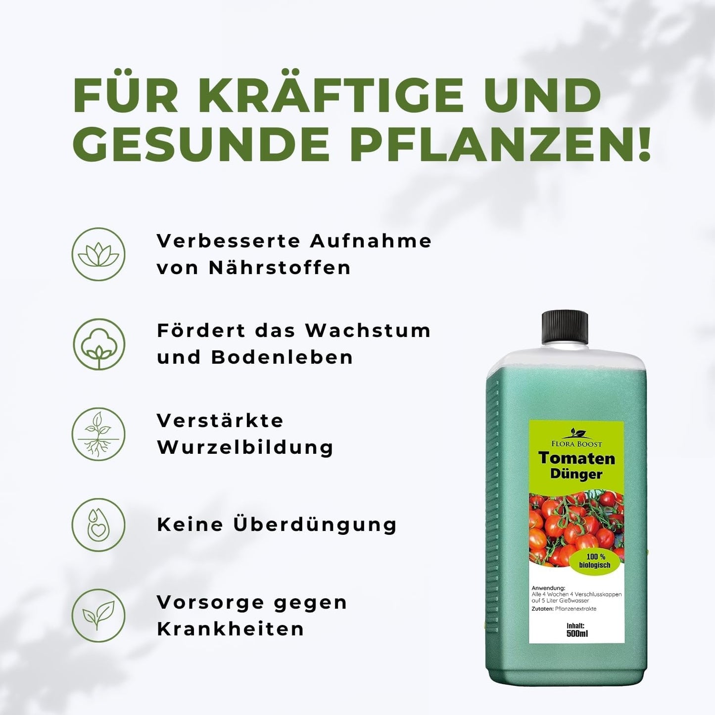 Tomaten Pflanzen Dünger für mehr Ertrag und gegen Krankheiten Flüssigdünger - Flora Boost