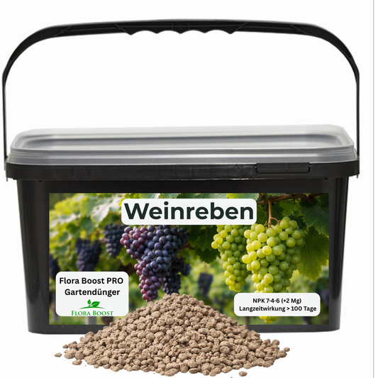 Weinreben Dünger Flora Boost PRO | Gartendünger NPK 7-4-6 (+2 Mg)