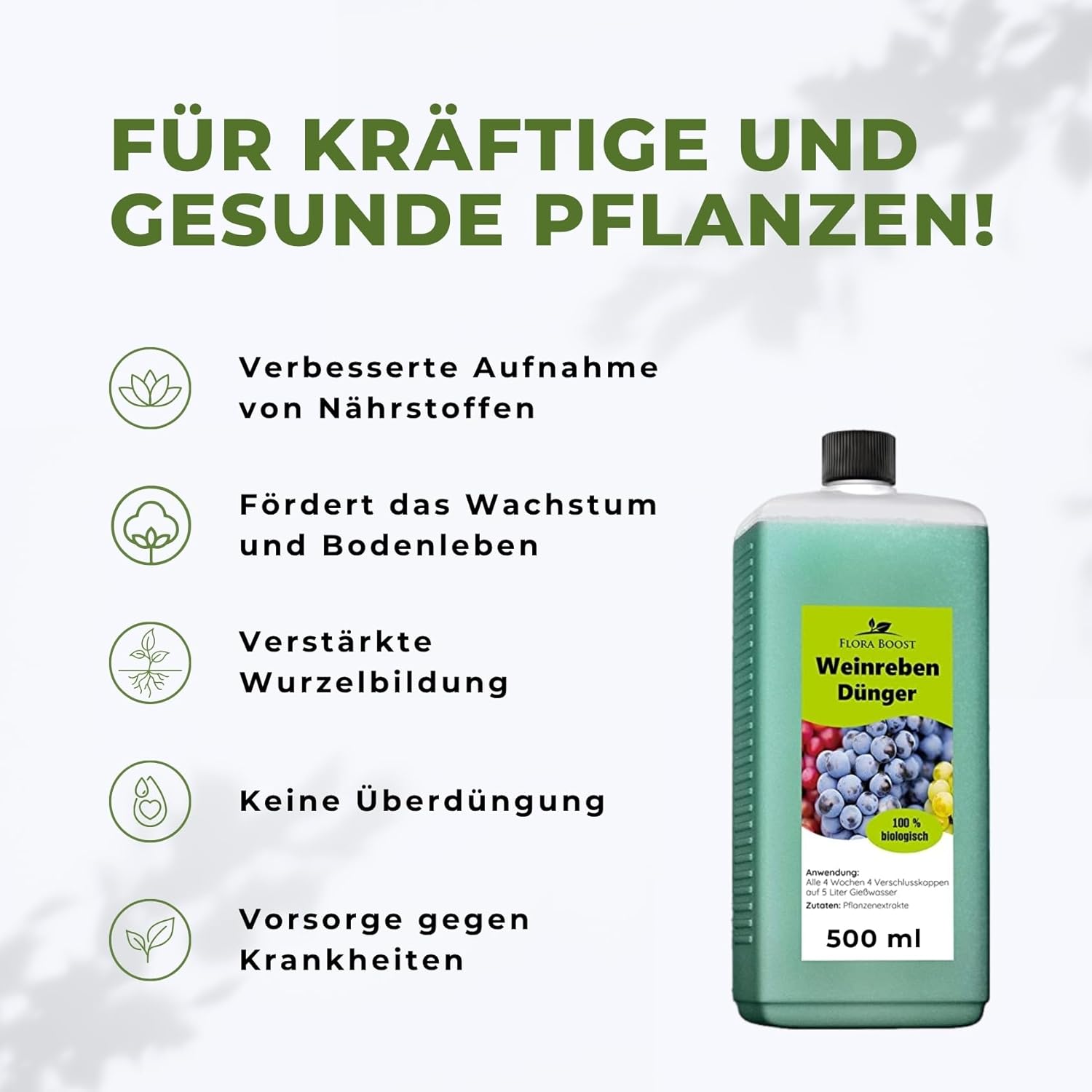 Weinreben Dünger von Flora Boost – Für gesundes Wachstum und kräftige  Trauben