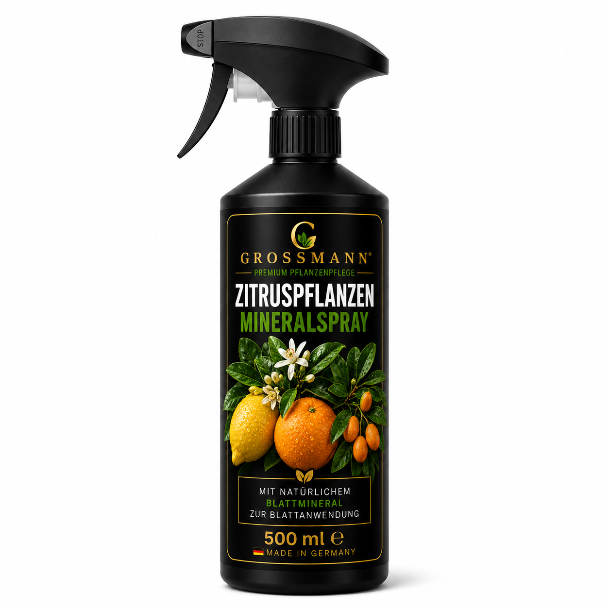 Zitruspflanzen Mineralspray 500 ml – Mineralische Blattpflege für Zitronen-, Orangen- & Kübelpflanzen | Grossmann Pflanzenpflege