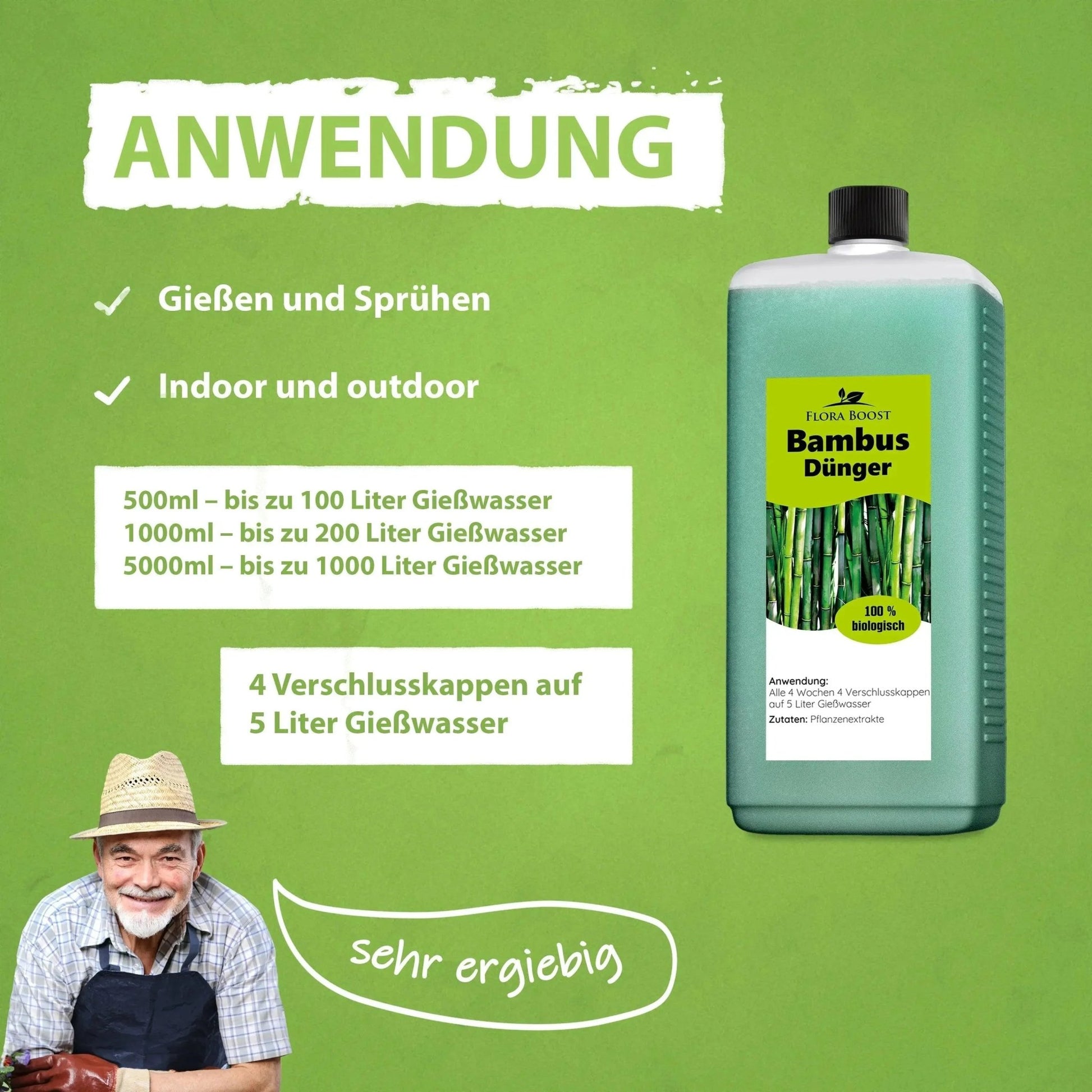 Bambus Dünger Flora Boost für alle Bambuspflanzen Flüssigdünger - Flora Boost