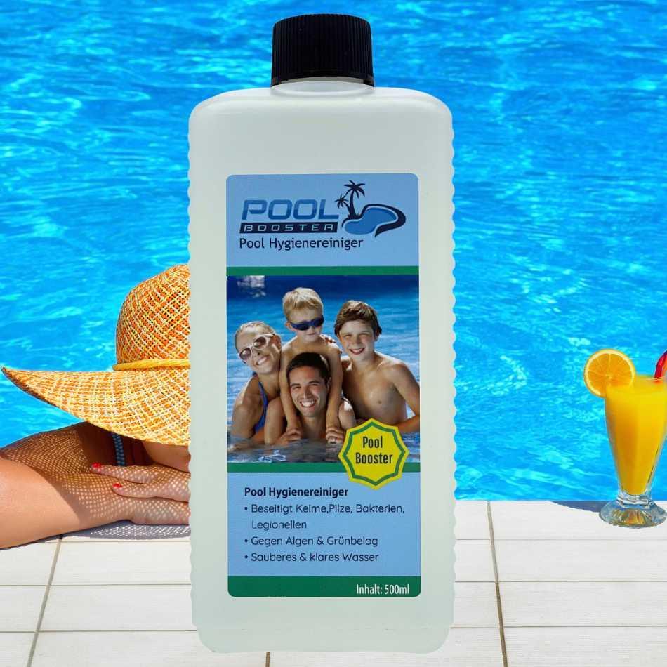 Klares Wasser im Pool mit Pool Booster Poolpflege Poolreiniger - Flora Boost