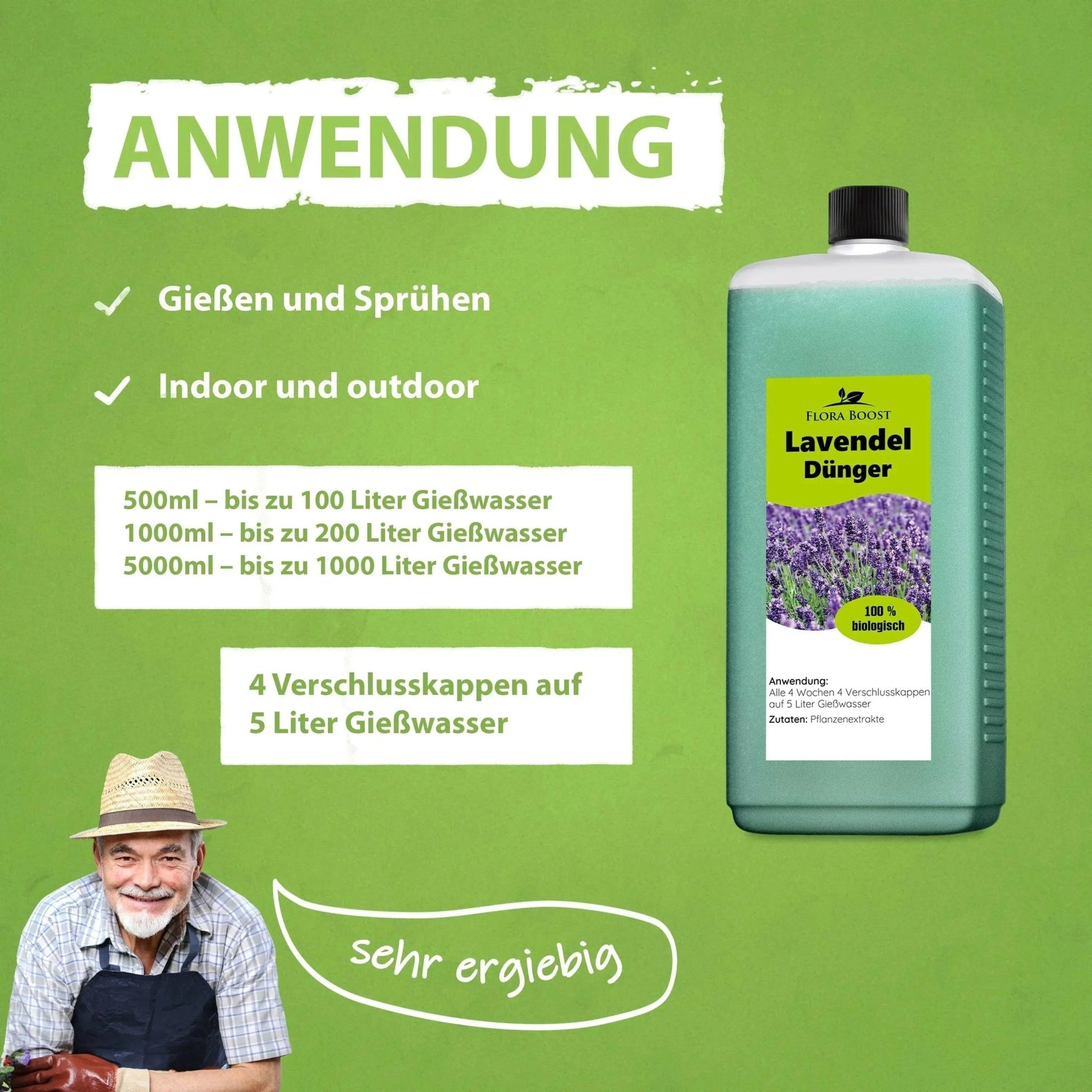 Lavendel Dünger von Flora Boost für gesunde Pflanzen und blühenden Garten