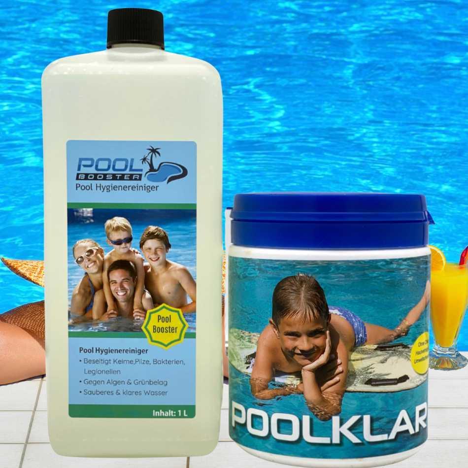 Pool Booster und Poolklar im Set Poolreiniger - Flora Boost